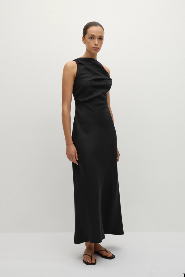 Faithfull The Brand Suis Midi Dress Black