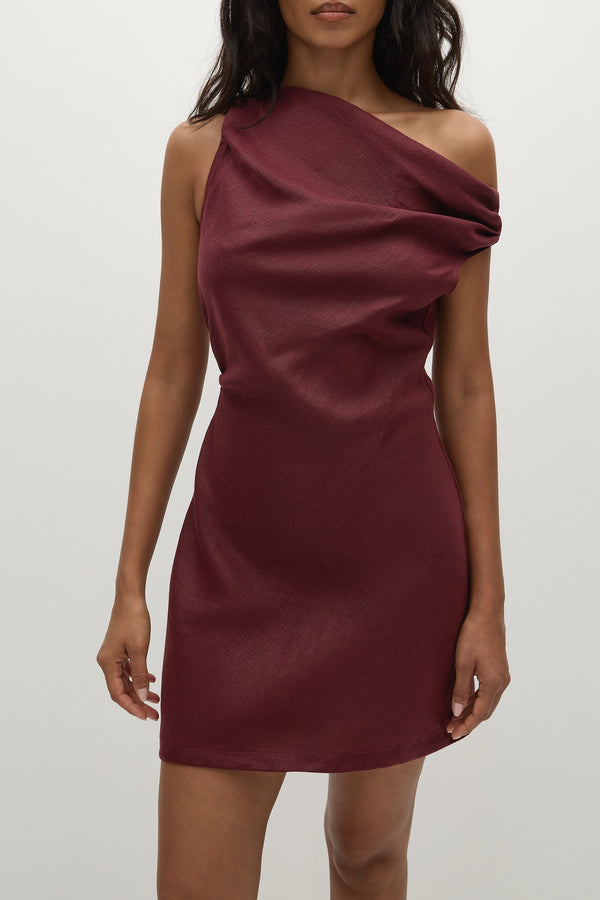 Faithfull The Brand Suis Mini Dress Bordeaux