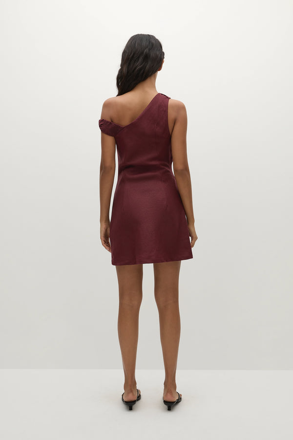 Faithfull The Brand Suis Mini Dress Bordeaux