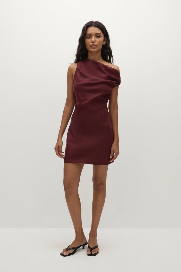 faithfull the brand Suis Mini Dress Bordeaux