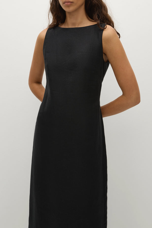 Faithfull The Brand Taylor Midi Dress Black