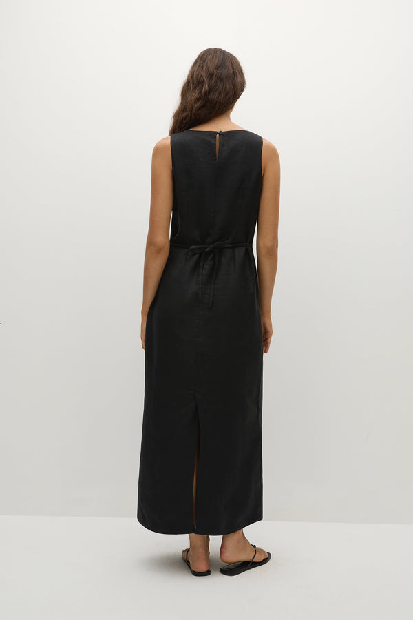 Faithfull The Brand Taylor Midi Dress Black