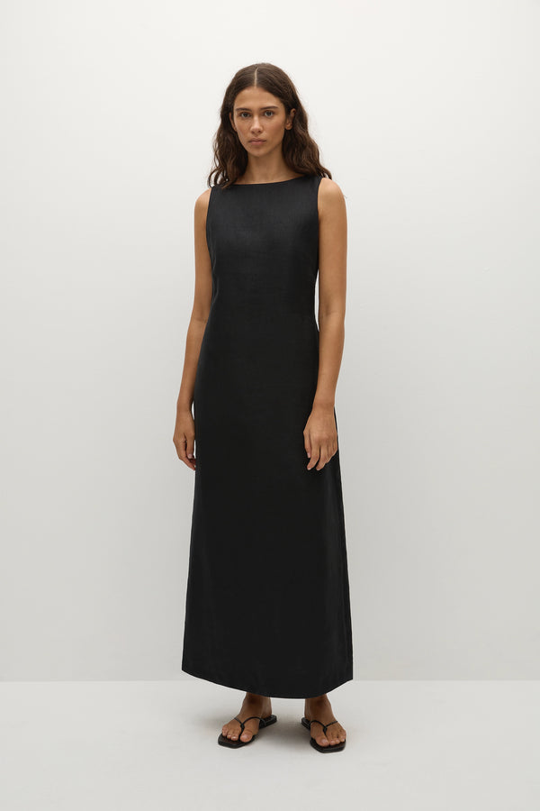 faithfull the brand Taylor Midi Dress Black