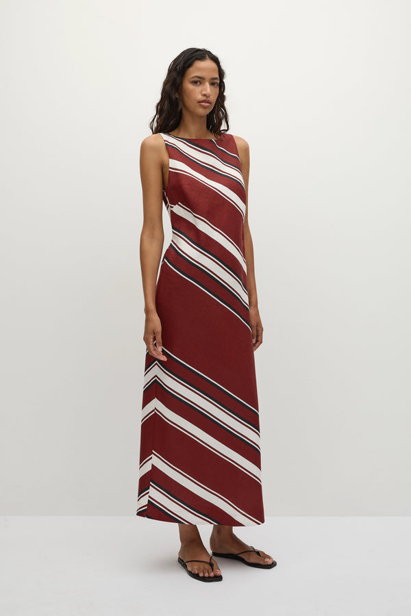 Faithfull The Brand Taylor Midi Dress Hydra Stripe