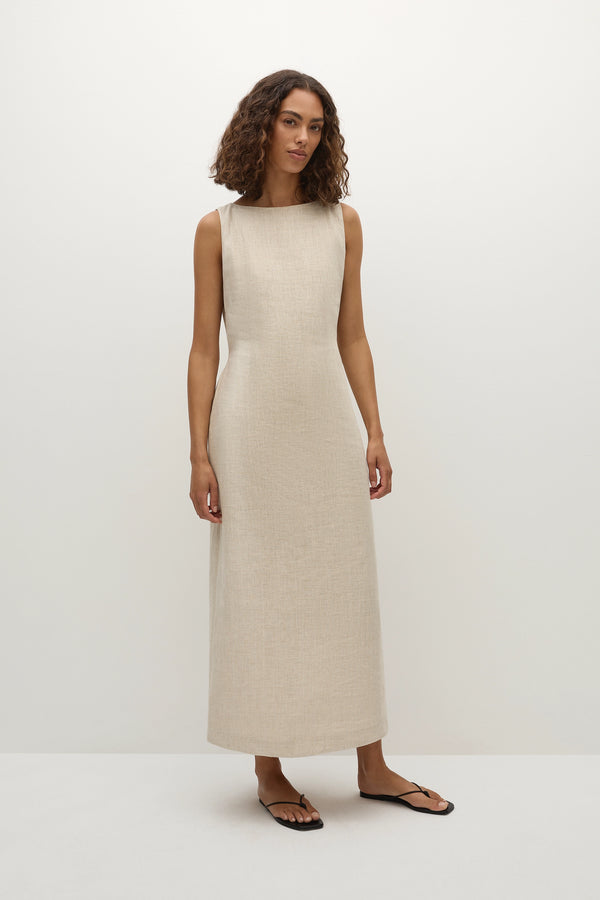 Faithfull The Brand Taylor Midi Dress Natural
