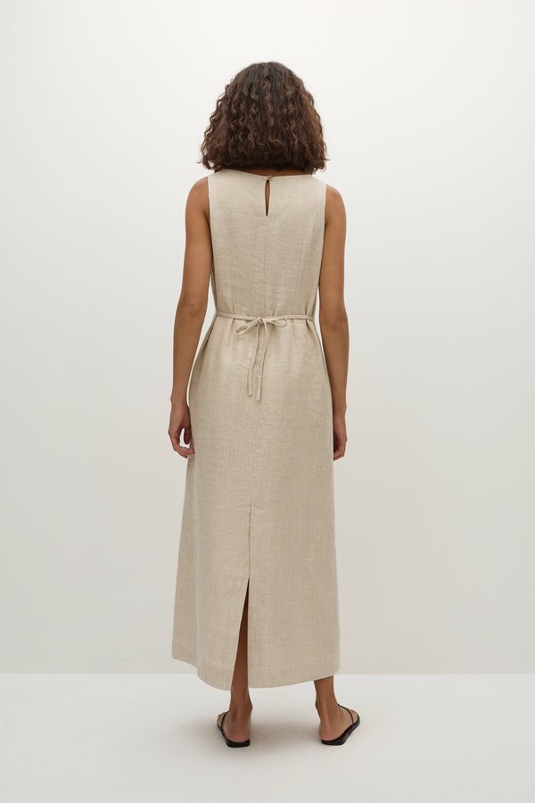 Faithfull The Brand Taylor Midi Dress Natural