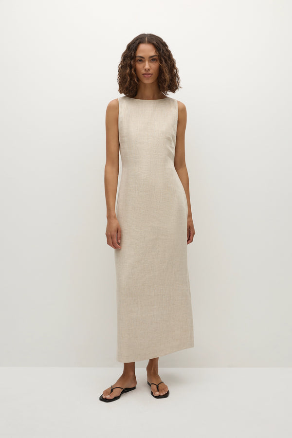 faithfull the brand Taylor Midi Dress Natural