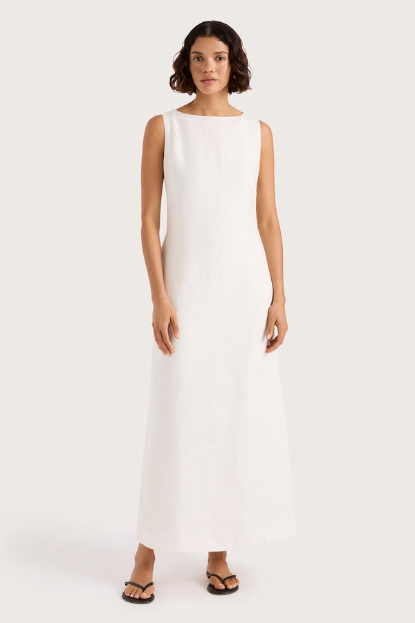 faithfull the brand Taylor Midi Dress White