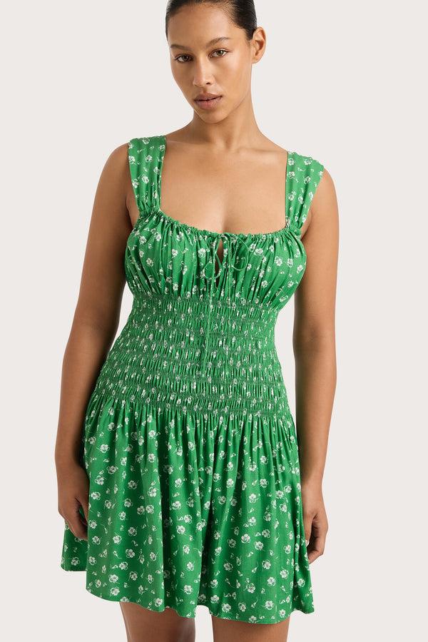 Faithfull The Brand Yerres Mini Dress Green