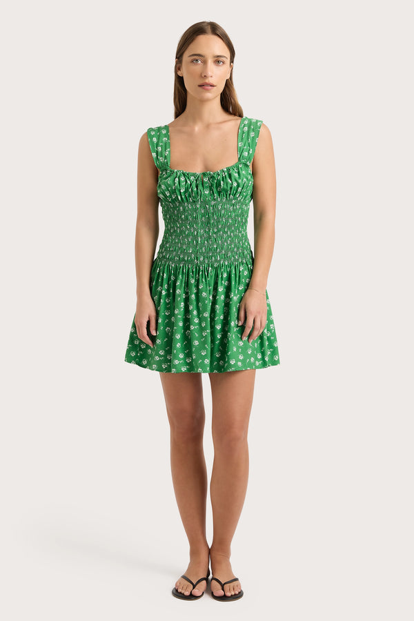 Faithfull The Brand Yerres Mini Dress Green