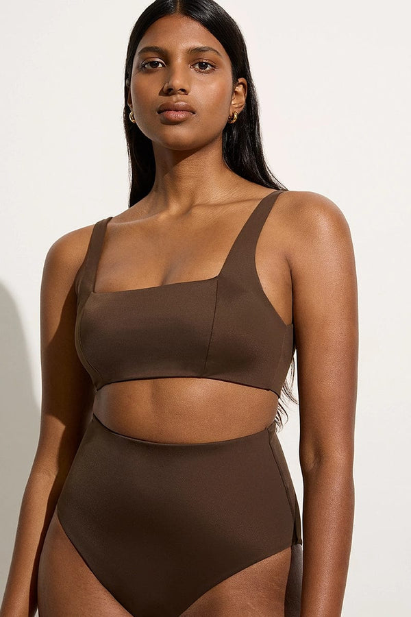 faithfull the brand Zizi Bikini Top Coffee