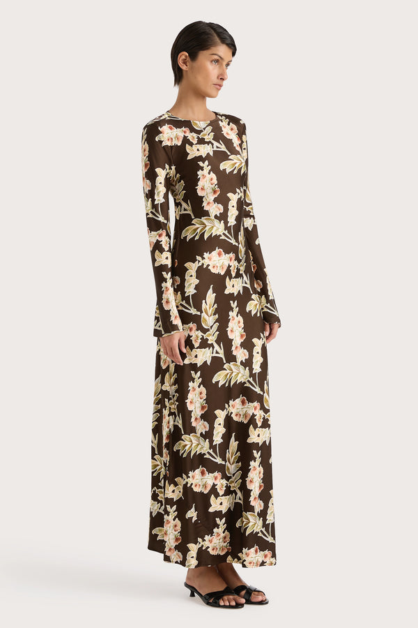 Faithfull The Brand Faroe Maxi Dress Jardin Floral Chocolate
