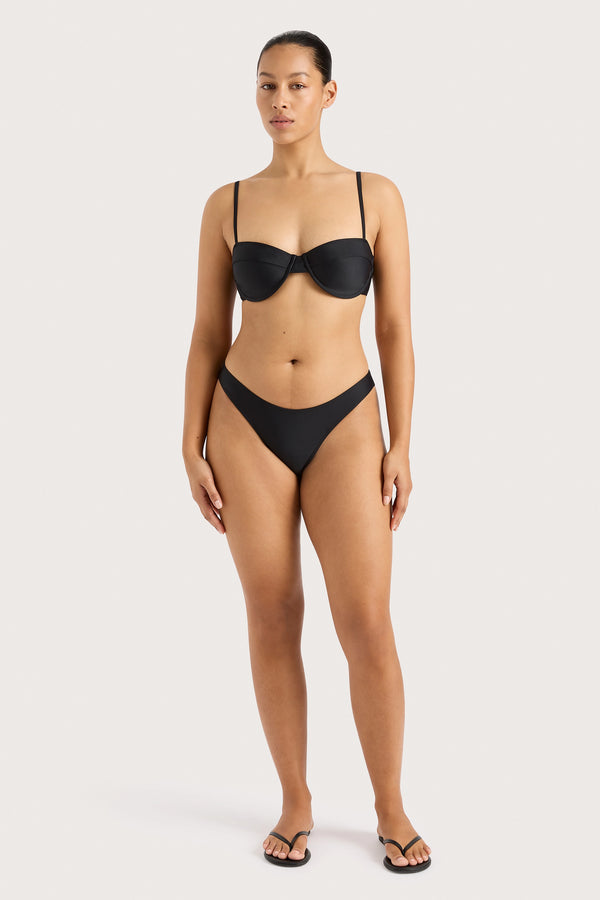 faithfull the brand Farrah Bikini Top Black - Final Sale