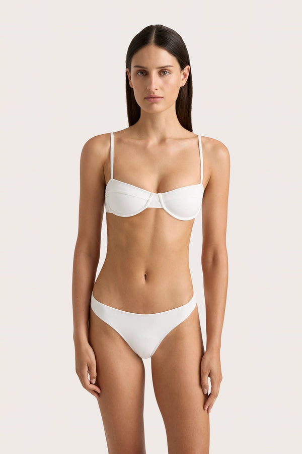 Faithfull The Brand Farrah Bikini Top White - Final Sale