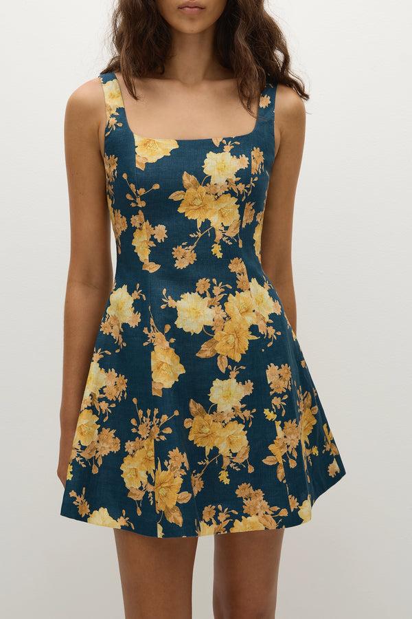 Faithfull The Brand Felice Mini Dress Nora Floral Navy