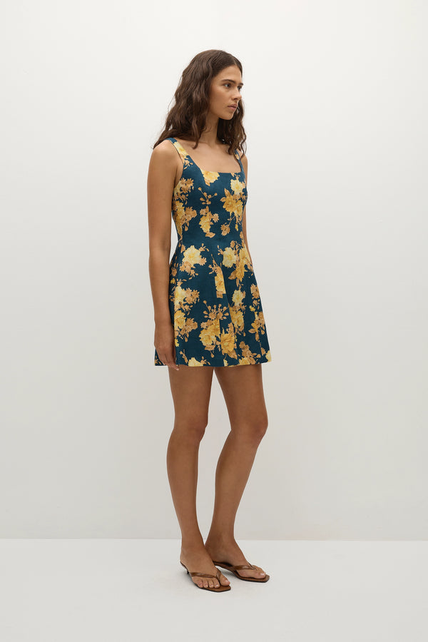 Faithfull The Brand Felice Mini Dress Nora Floral Navy