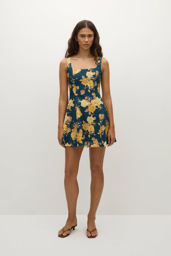 faithfull the brand Felice Mini Dress Nora Floral Navy