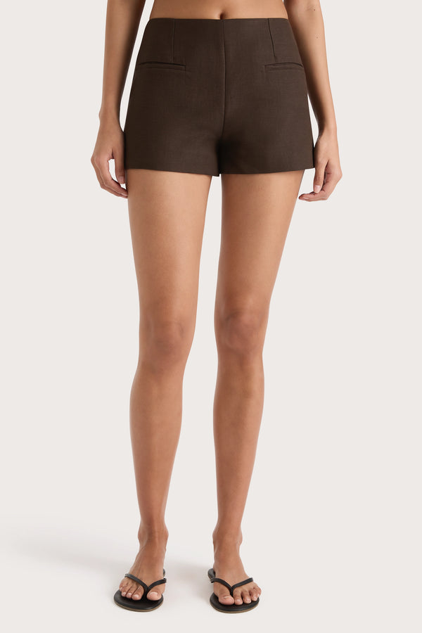 Faithfull The Brand Florine Mini Shorts Chocolate - Final Sale