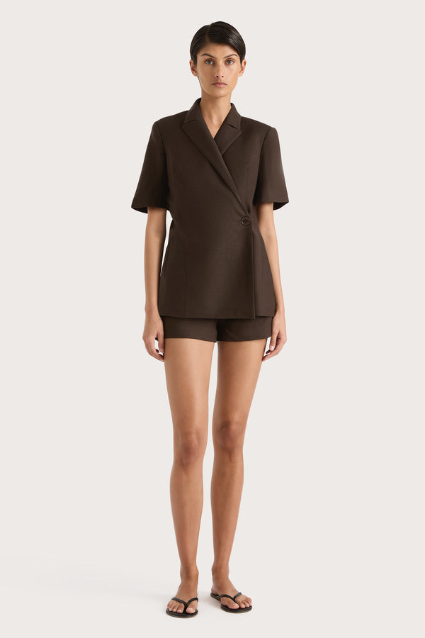 faithfull the brand Florine Mini Shorts Chocolate - Final Sale