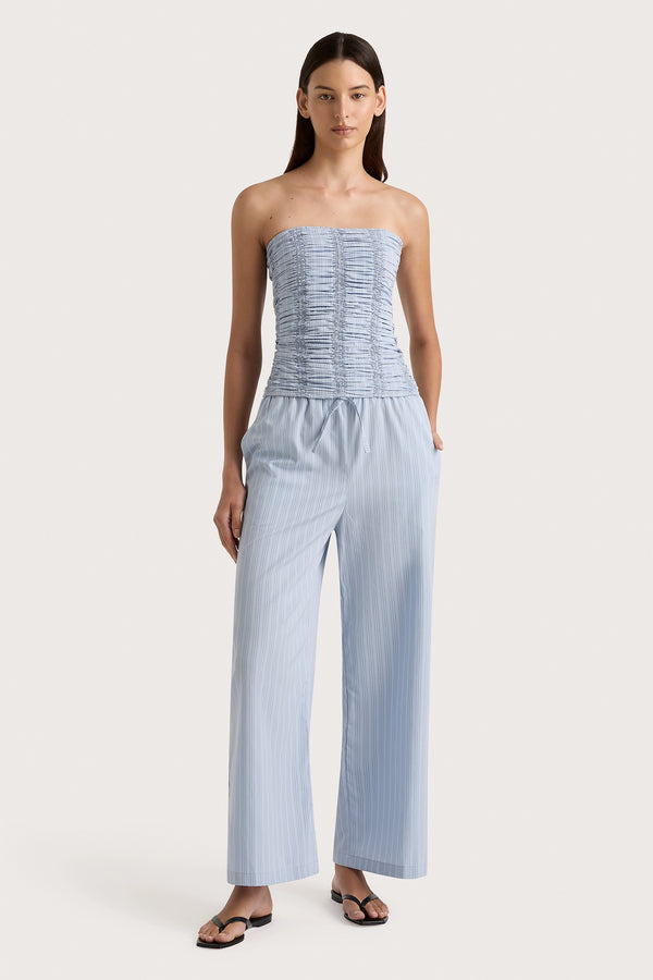 Faithfull The Brand Freja Pant Blue Pinstripe - Final Sale