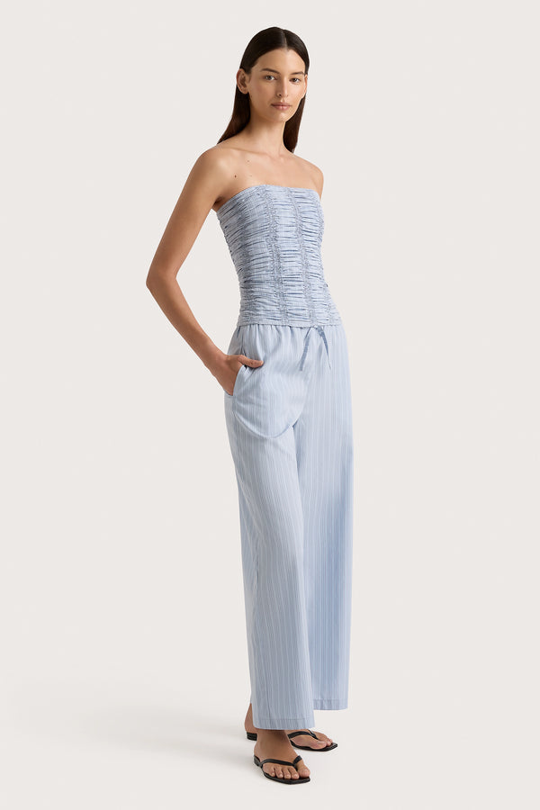 Faithfull The Brand Freja Pant Blue Pinstripe - Final Sale