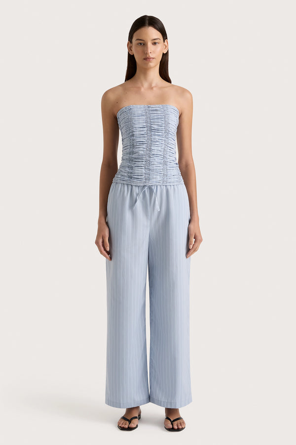 faithfull the brand Freja Pant Blue Pinstripe - Final Sale