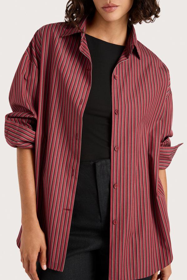 Faithfull The Brand Freja Shirt Wine Stripe - Final Sale