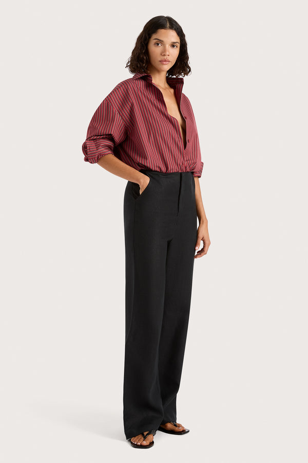 Faithfull The Brand Freja Shirt Wine Stripe - Final Sale