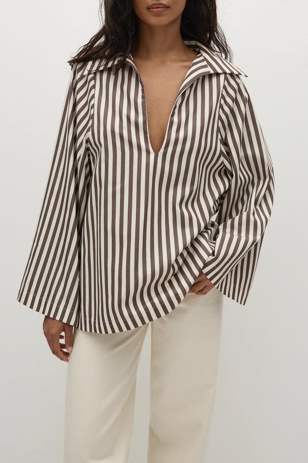 Faithfull The Brand Gaia Top Norway Stripe Espresso