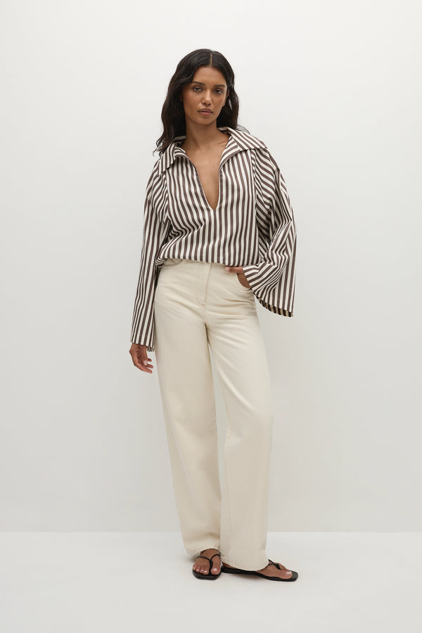 faithfull the brand Gaia Top Norway Stripe Espresso