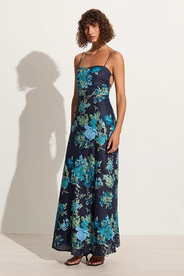 Faithfull The Brand Garcia Maxi Dress Escala Floral Navy - Final Sale