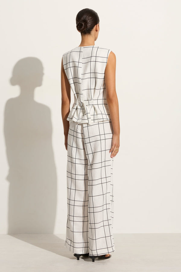 Faithfull The Brand Genio Vest Letizia Check White - Final Sale