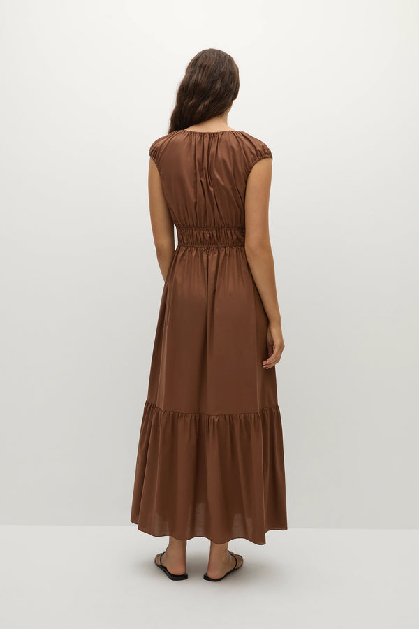 Faithfull The Brand Hedda Maxi Dress Chestnut Brown