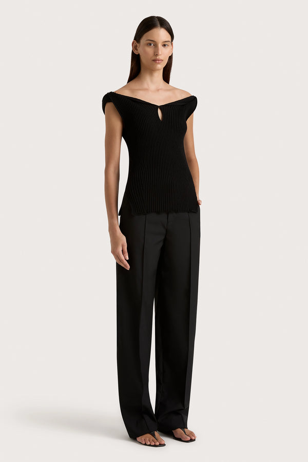 Faithfull The Brand Heidi Knit Top Black - Final Sale