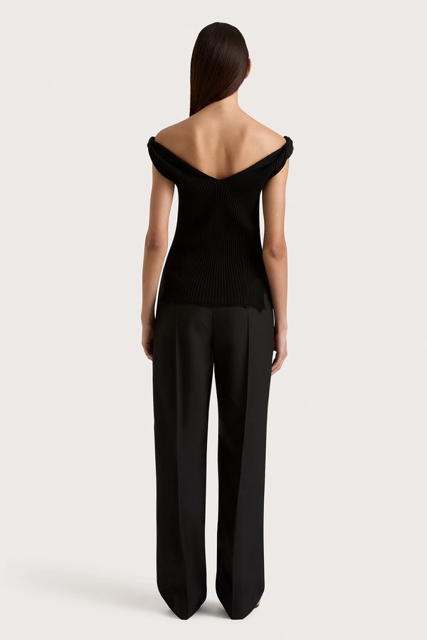 Faithfull The Brand Heidi Knit Top Black - Final Sale