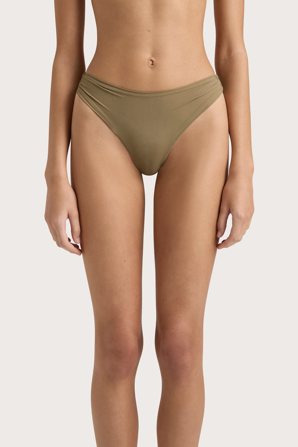 Faithfull The Brand Henni Bikini Bottom Khaki - Final Sale