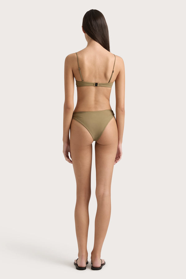 Faithfull The Brand Henni Bikini Bottom Khaki - Final Sale
