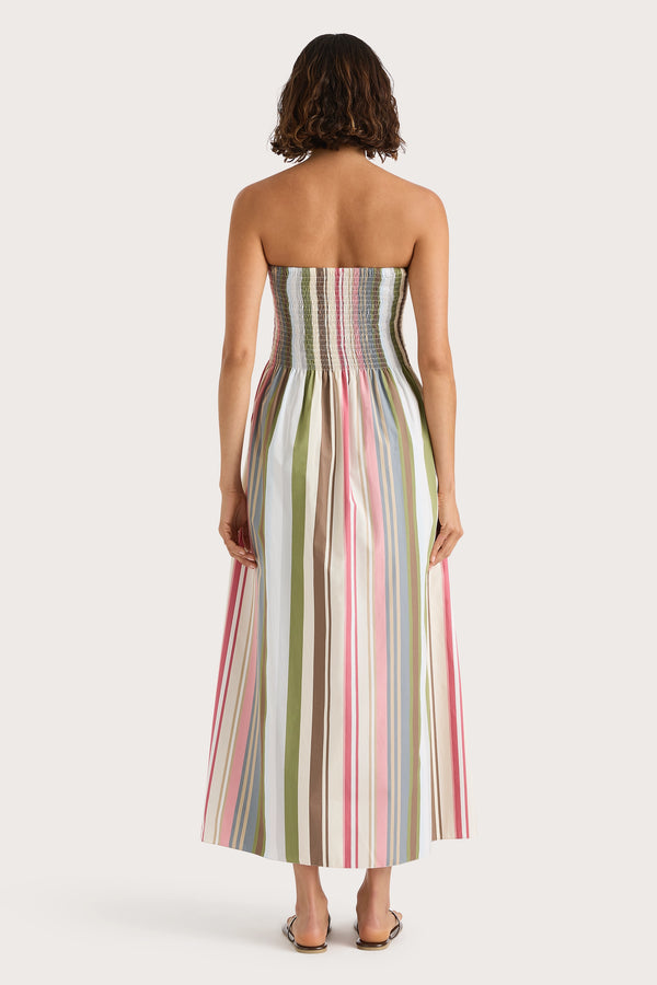 Faithfull The Brand Jamie Midi Dress Meleu Stripe Multi
