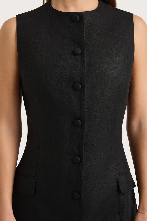 Faithfull The Brand Jane Mini Dress Black - Final Sale