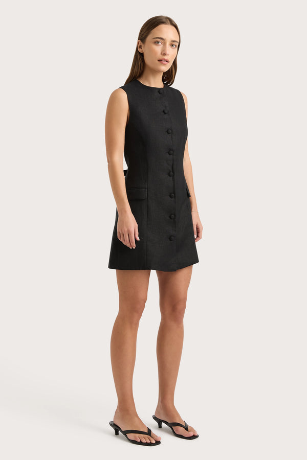 Faithfull The Brand Jane Mini Dress Black - Final Sale