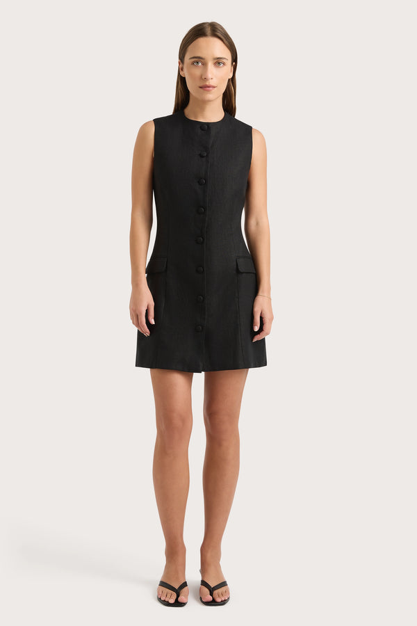 faithfull the brand Jane Mini Dress Black - Final Sale