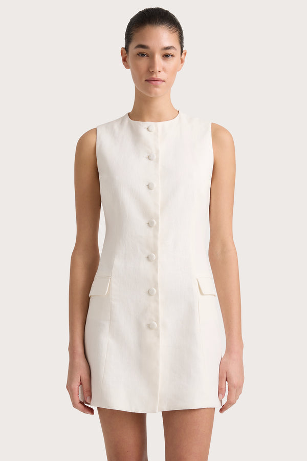 Faithfull The Brand Jane Mini Dress White - Final Sale