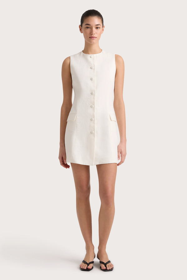 faithfull the brand Jane Mini Dress White - Final Sale