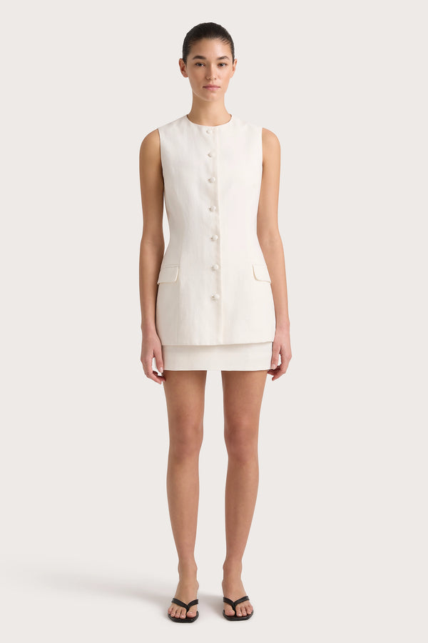 faithfull the brand Jane Mini Skirt White - Final Sale