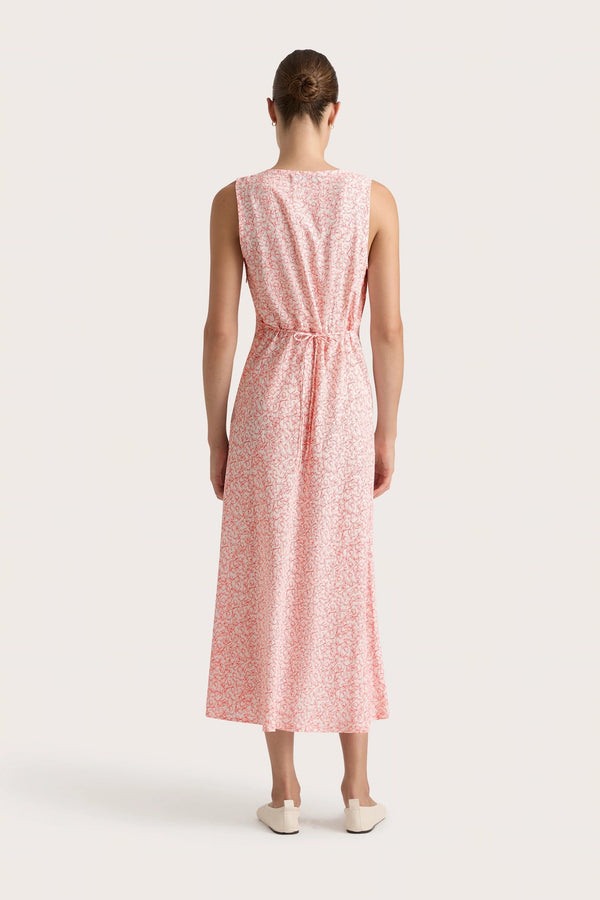 Faithfull The Brand Jardin Midi Dress Calla Vermillion - Final Sale