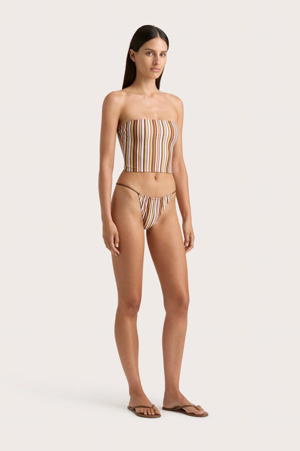 Faithfull The Brand Jean Swim Top Terracotta Stripe - Final Sale