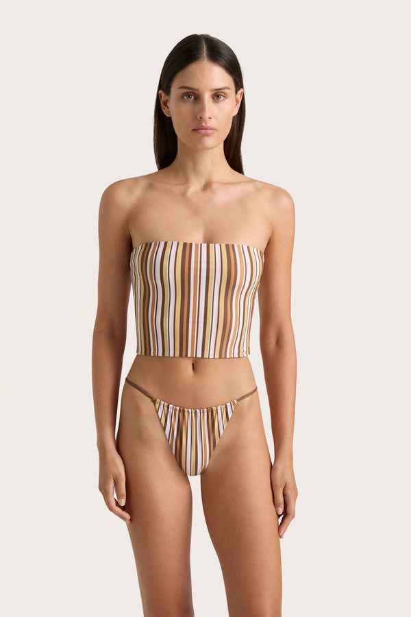 Faithfull The Brand Jean Swim Top Terracotta Stripe - Final Sale