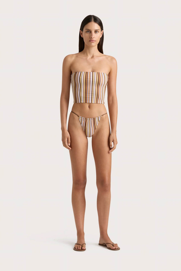 faithfull the brand Jean Swim Top Terracotta Stripe - Final Sale