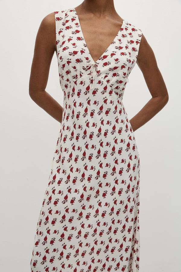 Faithfull The Brand Josephine Maxi Dress Hazy Rose Deep Red