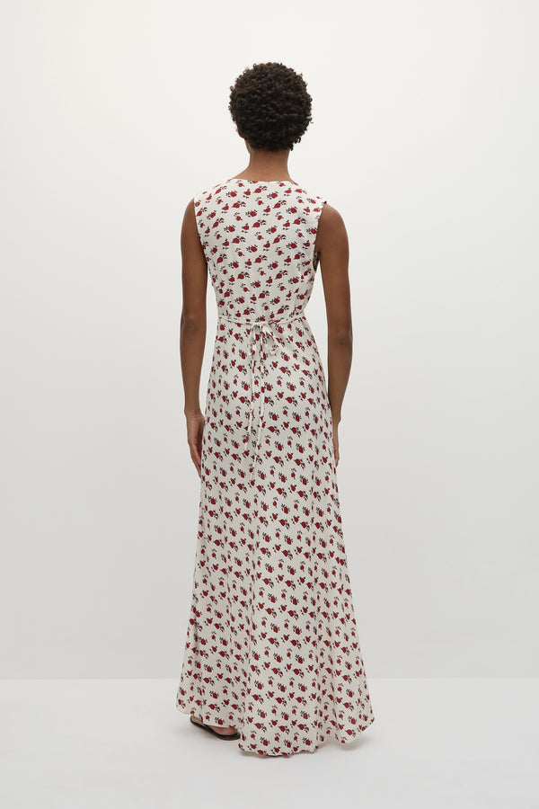 Faithfull The Brand Josephine Maxi Dress Hazy Rose Deep Red